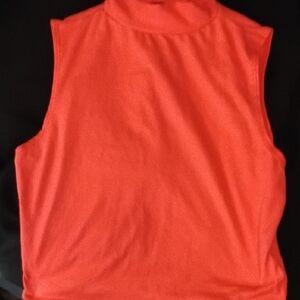 Vibrant Sleeveless Orange Muscle Tee